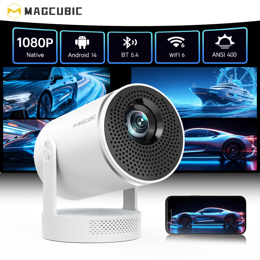 Home Cinema Complet - Proyektor Magcubic Android 14 Native 1080P