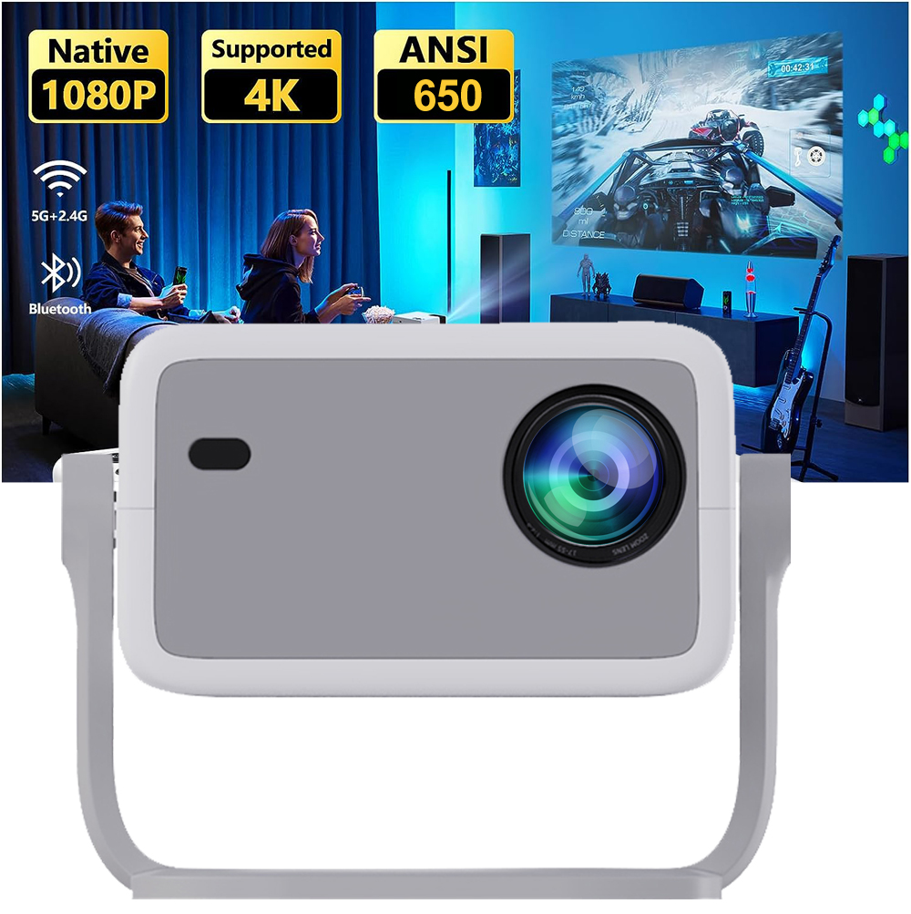 Home Cinema Complet - WZATCO WL018 proyektor Full HD 1080P,
