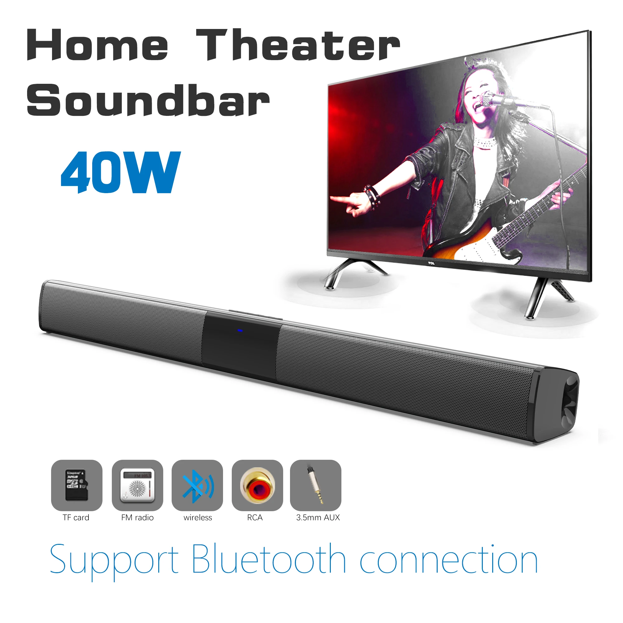 Home Cinema Complet - Soundbar daya tinggi 40W untuk komputer