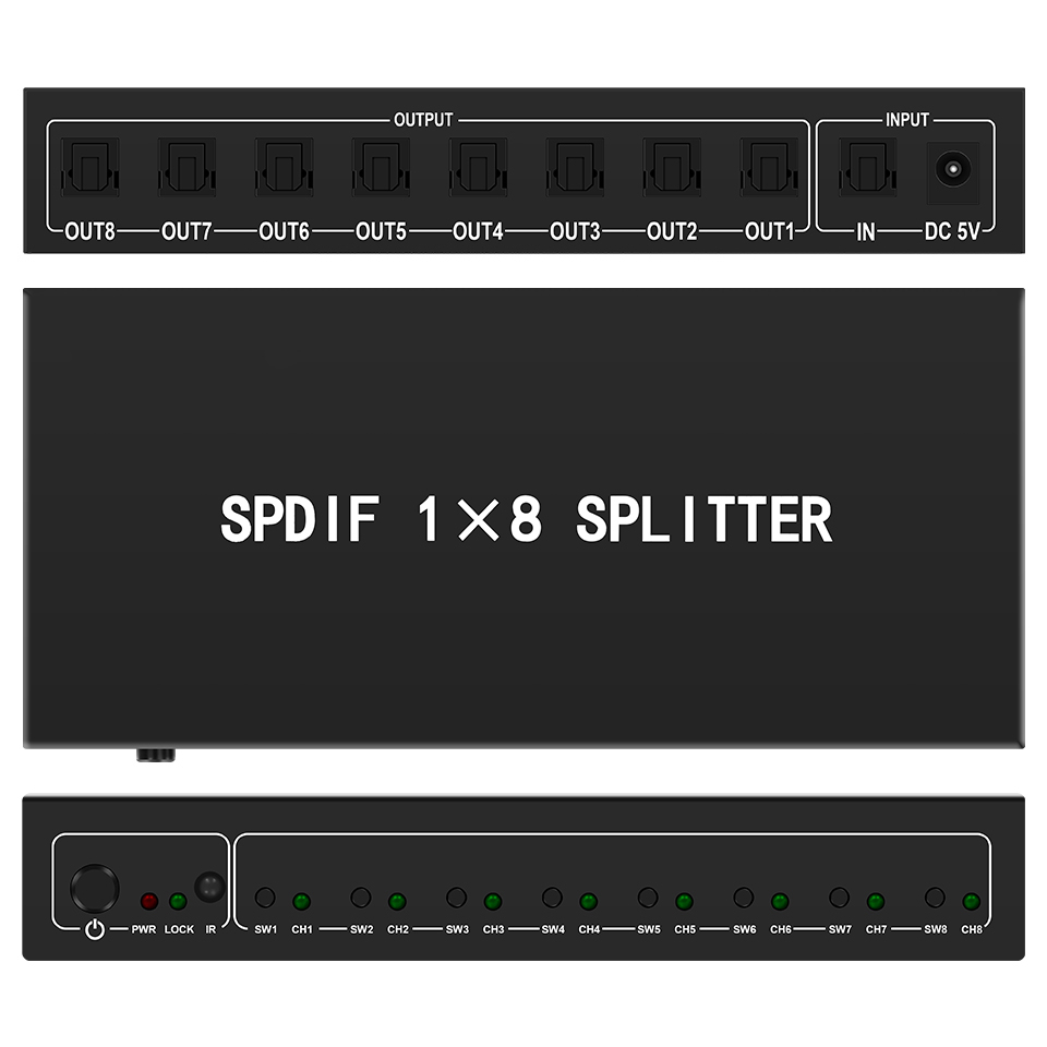 Home Cinema Speakers - Pemisah Audio optik, 1 in 8