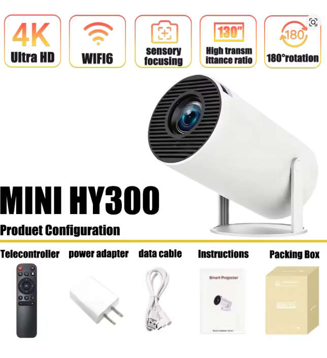 Home Cinema Compact - Proyektor Portabel Mini HY300 Android 11