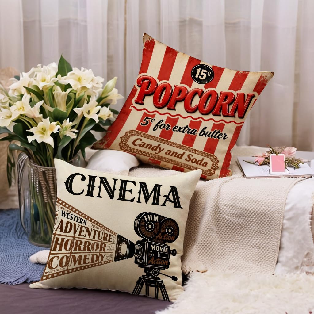 4 Buah Sarung Bantal Vintage M - Home Cinema Tickets ulasan dan harga