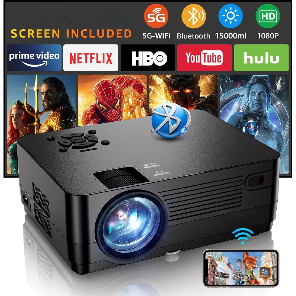 Proyektor Film 5G WiFi Bluetoo - Home Cinema Tv Screen ulasan dan harga