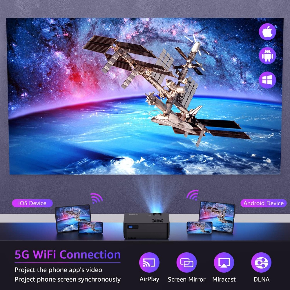 Proyektor Film 5G WiFi Bluetoo - Home Cinema Tv Screen ulasan dan harga