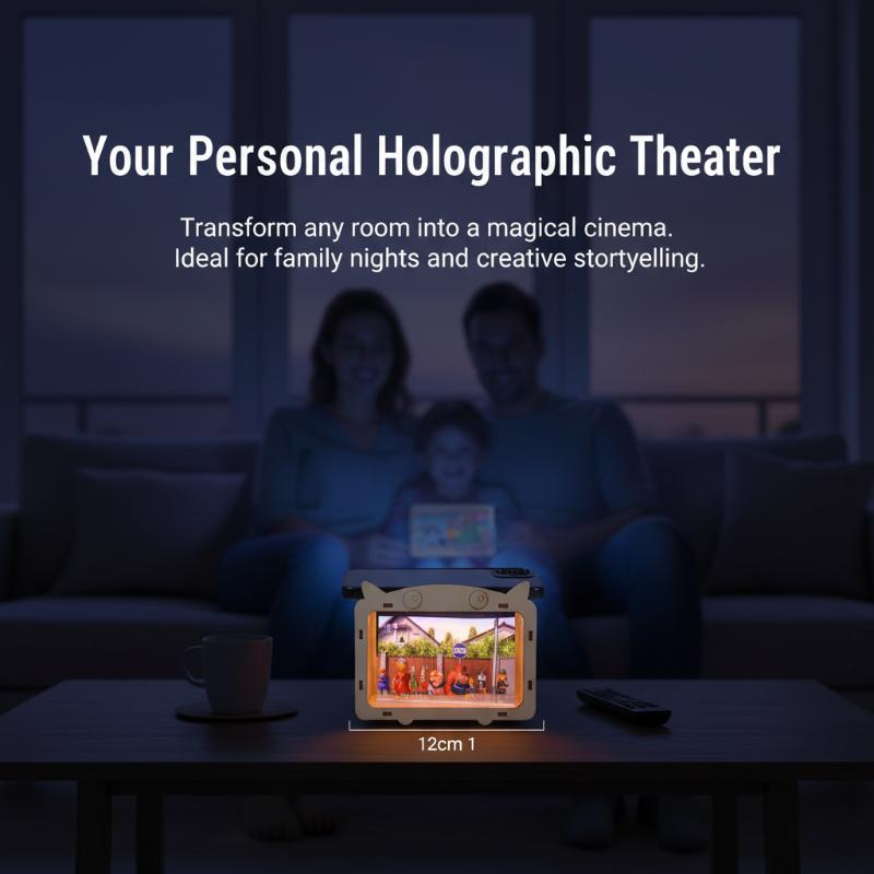 1Set Proyektor Hologram 3D Tam - Home Cinema Diy ulasan dan harga