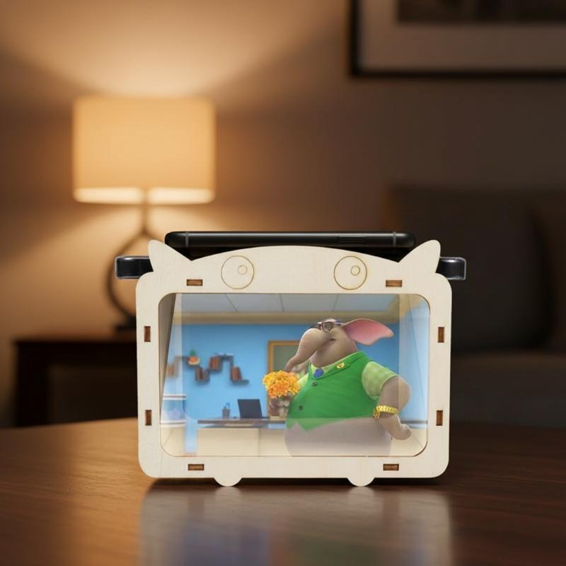 1Set Proyektor Hologram 3D Tam - Home Cinema Diy ulasan dan harga
