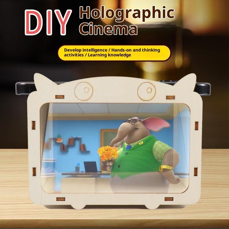 1Set Proyektor Hologram 3D Tam - Home Cinema Diy ulasan dan harga
