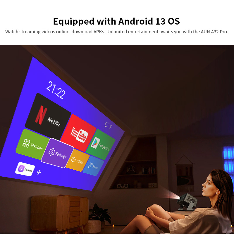 AUN A32 Pro Android 13 Proyekt - Home Cinema Compact ulasan dan harga