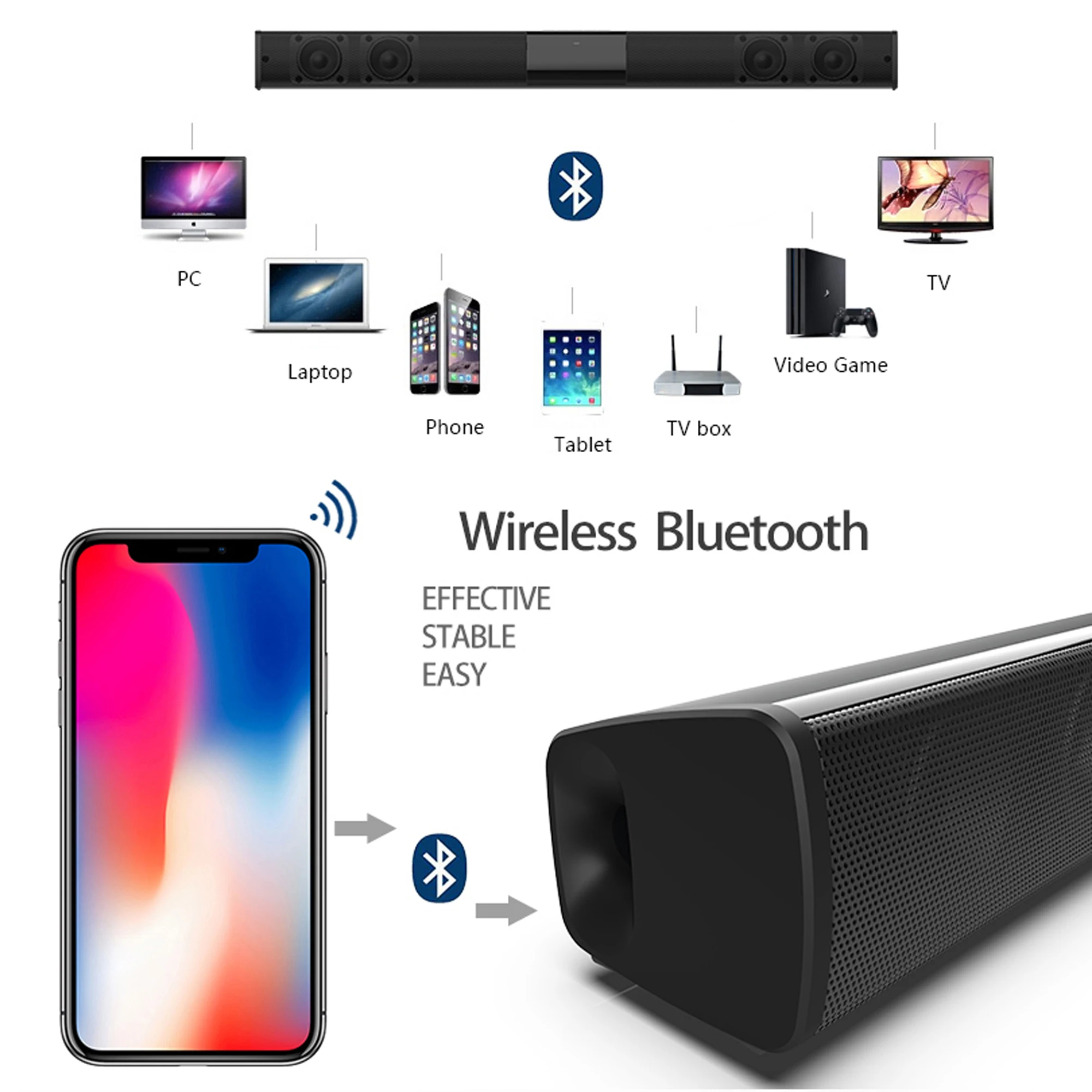 Soundbar daya tinggi 40W untuk - Home Cinema Complet ulasan dan harga