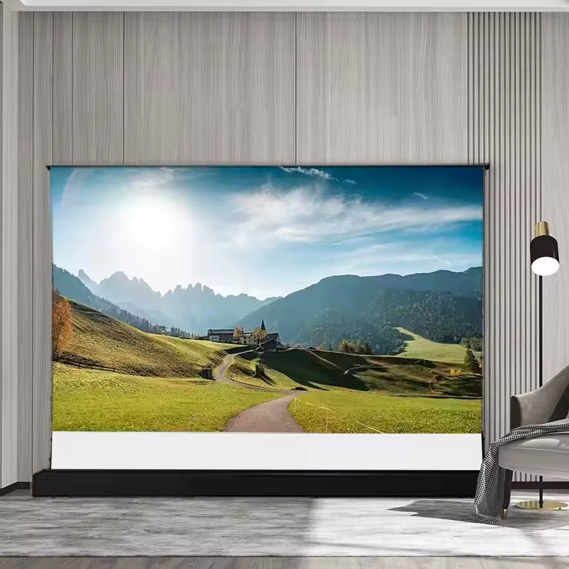 Layar Proyektor Laser TV Motor - Home Cinema Tv Screen ulasan dan harga