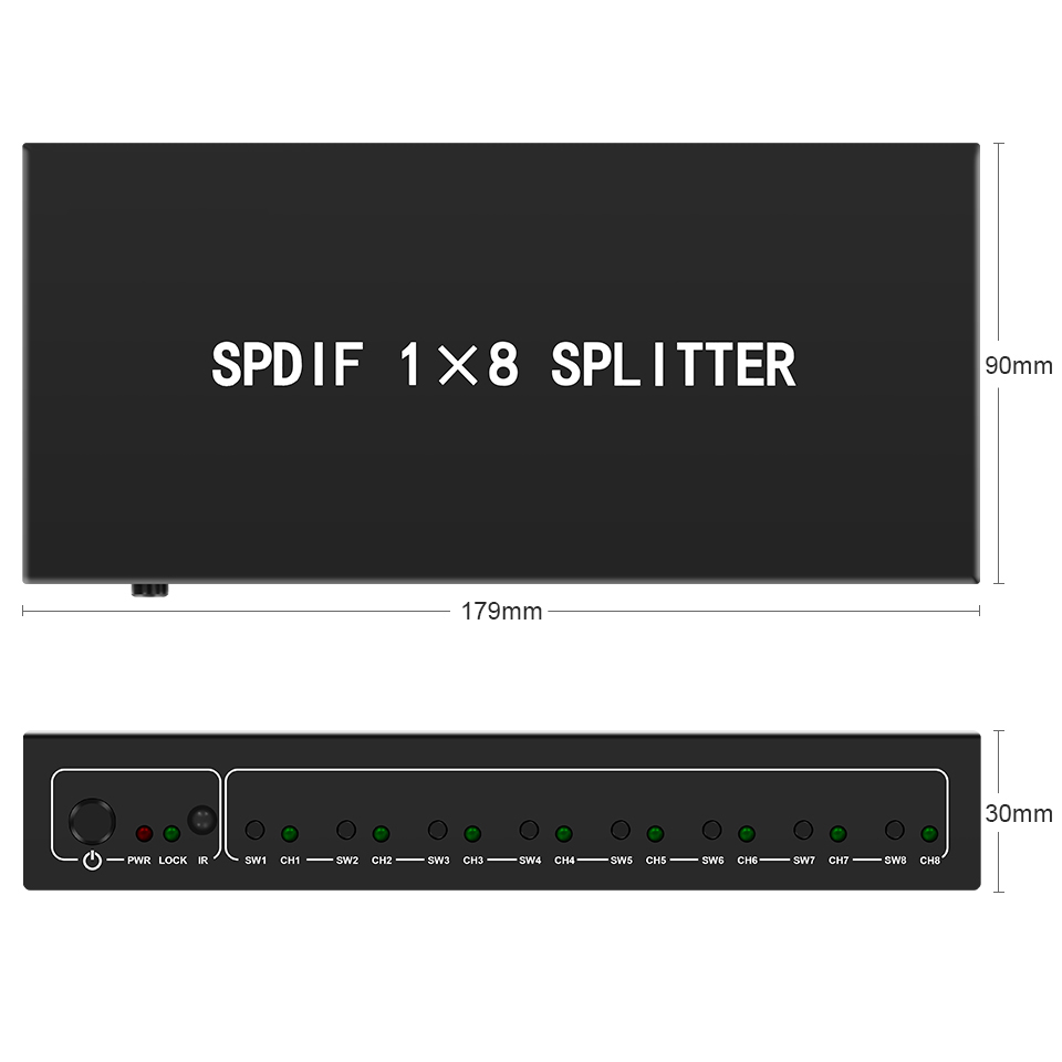 Pemisah Audio optik, 1 in 8 Ou - Home Cinema Speakers ulasan dan harga