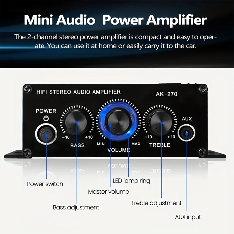 AK-270 400W Amplifier Daya Min - Home Cinema Compact ulasan dan harga